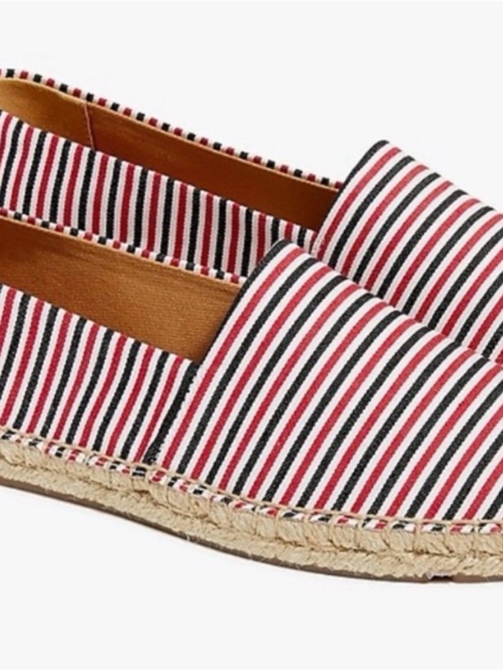 J.Crew Factory Striped Espadrille Flats Red 
White Blue Size 9.5 Coastal Preppy